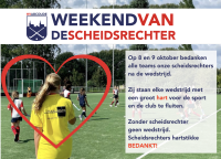 Dit weekend bedanken wij onze scheidsrechters Nieuws afbeelding